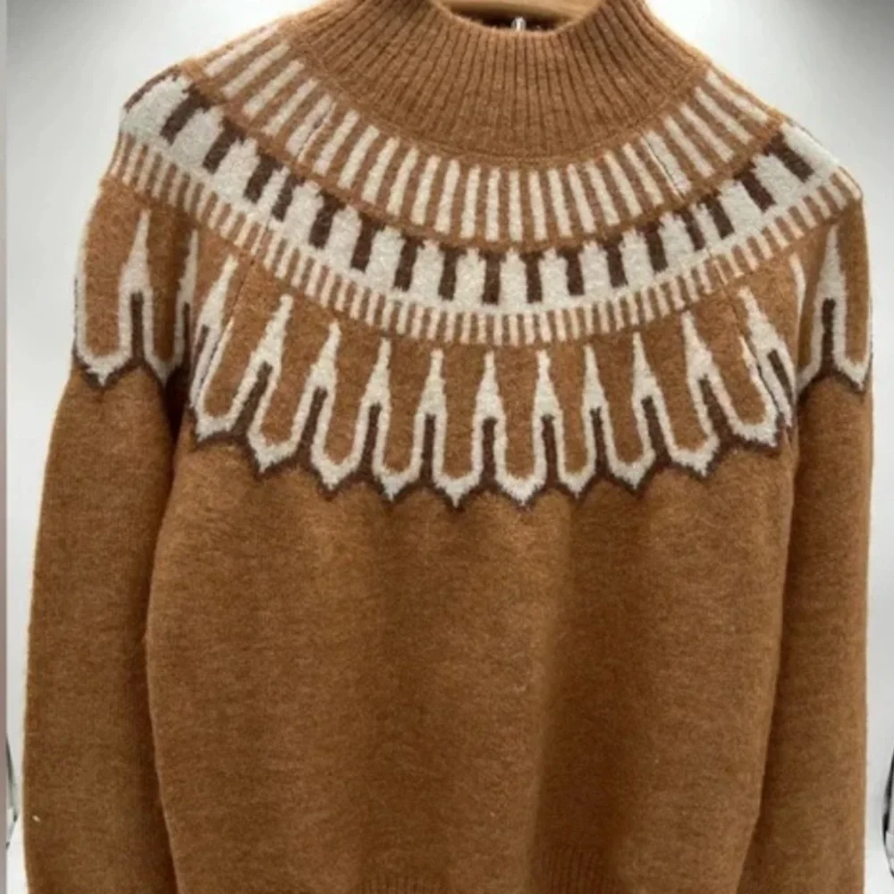 Women’s Vero Moda Bohm Fair Isle mock turtle‎ neck sweater. Size Medium NWOT - Picture 3 of 5